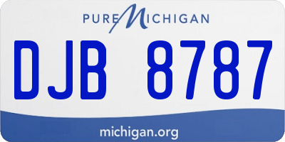 MI license plate DJB8787