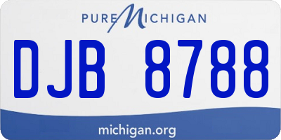 MI license plate DJB8788