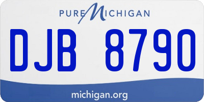 MI license plate DJB8790