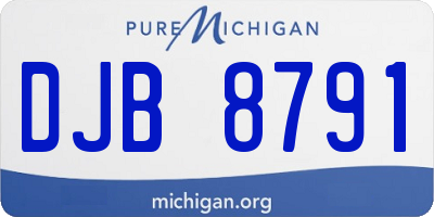 MI license plate DJB8791