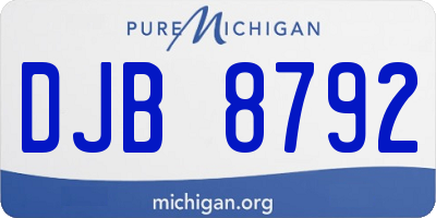 MI license plate DJB8792