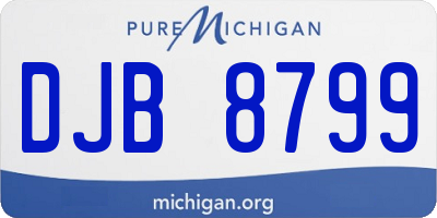 MI license plate DJB8799