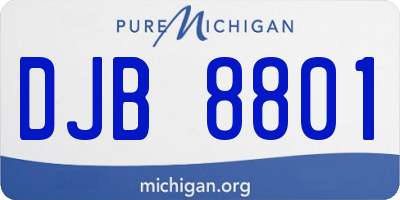 MI license plate DJB8801