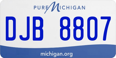 MI license plate DJB8807