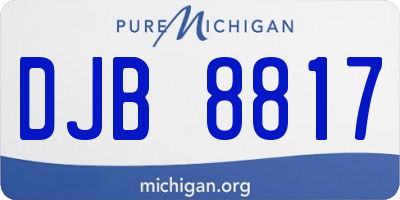 MI license plate DJB8817