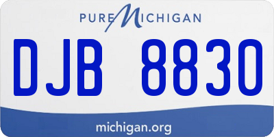 MI license plate DJB8830