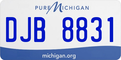 MI license plate DJB8831
