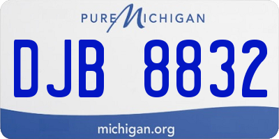 MI license plate DJB8832