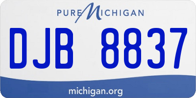 MI license plate DJB8837