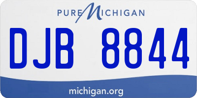 MI license plate DJB8844
