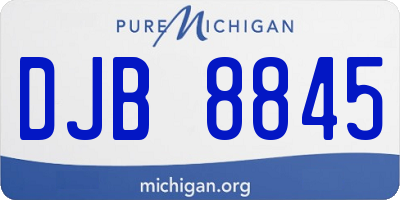 MI license plate DJB8845