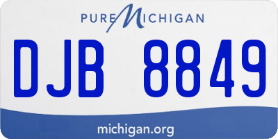 MI license plate DJB8849