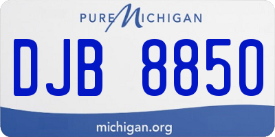 MI license plate DJB8850