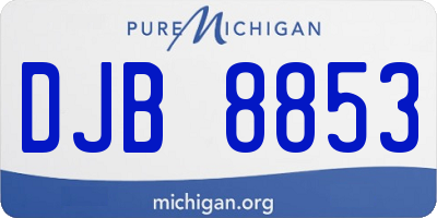 MI license plate DJB8853