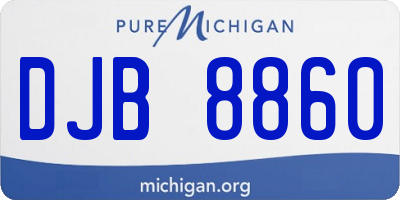 MI license plate DJB8860