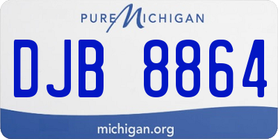 MI license plate DJB8864