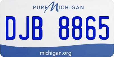 MI license plate DJB8865