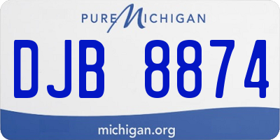 MI license plate DJB8874