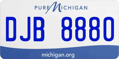 MI license plate DJB8880