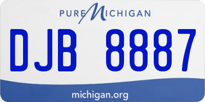 MI license plate DJB8887