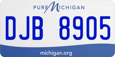 MI license plate DJB8905