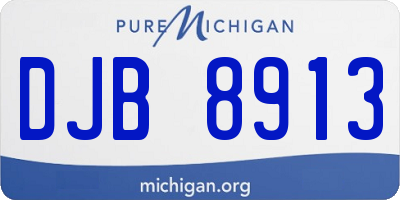 MI license plate DJB8913