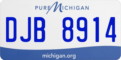 MI license plate DJB8914
