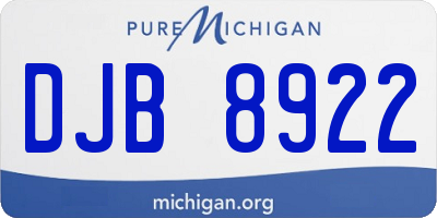MI license plate DJB8922