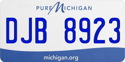MI license plate DJB8923