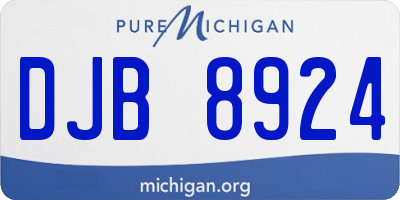MI license plate DJB8924