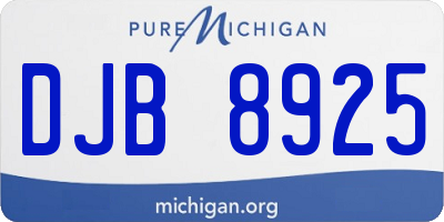 MI license plate DJB8925