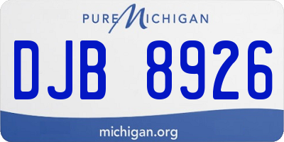 MI license plate DJB8926