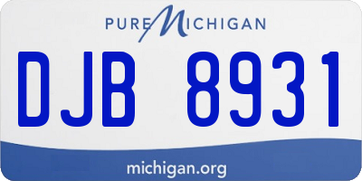 MI license plate DJB8931
