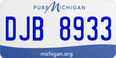 MI license plate DJB8933