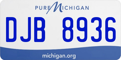 MI license plate DJB8936