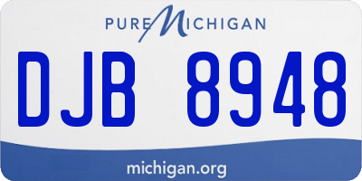 MI license plate DJB8948