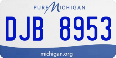 MI license plate DJB8953