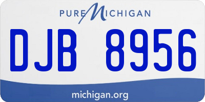 MI license plate DJB8956