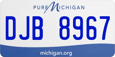 MI license plate DJB8967