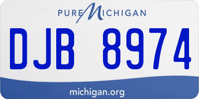 MI license plate DJB8974