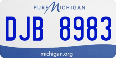 MI license plate DJB8983