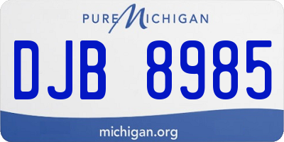 MI license plate DJB8985