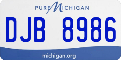 MI license plate DJB8986