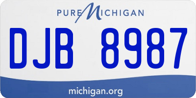 MI license plate DJB8987