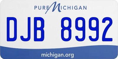 MI license plate DJB8992