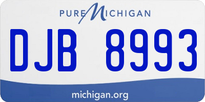 MI license plate DJB8993