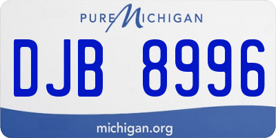 MI license plate DJB8996