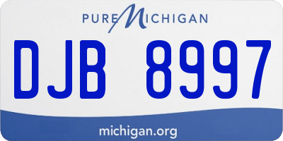 MI license plate DJB8997