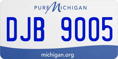 MI license plate DJB9005