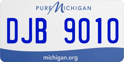 MI license plate DJB9010